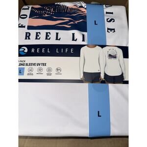 Reel Life Long Sleeve UV T-Shirt Women's UPF 50+ White Thumbhole Paradise Large